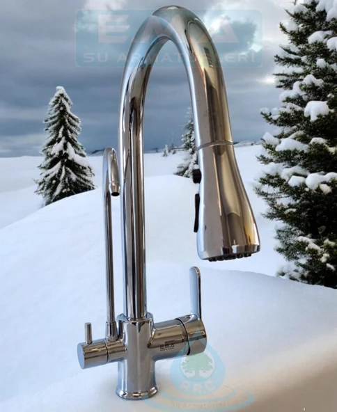 ARITMALI UZAYAN SPİRALLİ TÜM ARITMA CİHAZLARINA UYUMLU MUTFAK BATARYASI KROM - 2