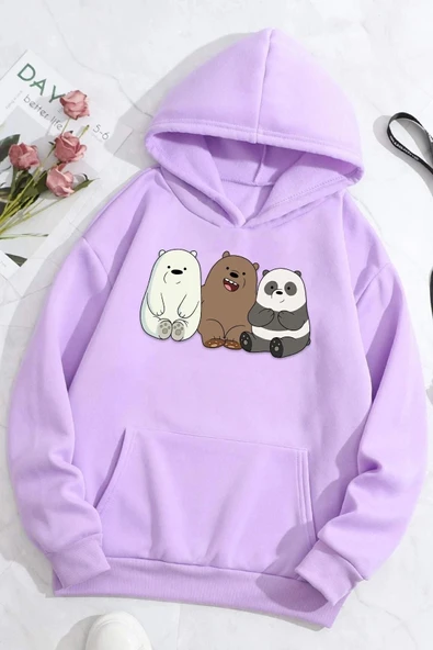 Kafadar Ayılar Baskılı Sweatshirt