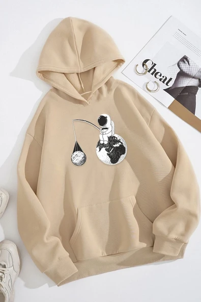 Uzay Temalı Baskılı Sweatshirt - Resim 4