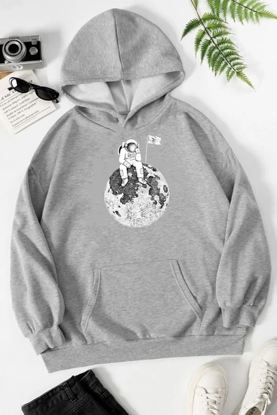 Astronot Baskılı Sweatshirt - Resim 7