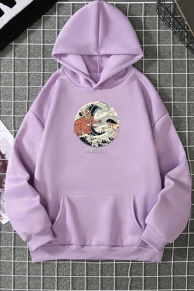 Kanagawa Oki Nami Ura Baskılı Sweatshirt