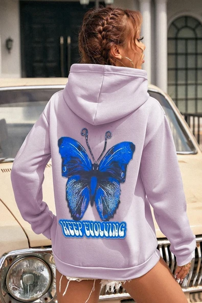 Butterfly Baskılı Sweatshirt