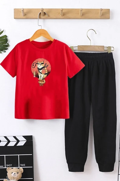 Çocuk Shinobi Kedi Alt - Üst Eşofman Takımı
