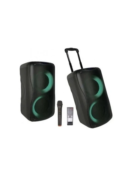 KÖNİG KNG-1100 2X20 CM 300 WATT UHF KABLOSUZ EL MİKROFONLU AKTİF KABİN HOPARLÖR