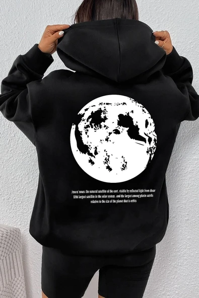 The Moon Baskılı Sweatshirt - Resim 2