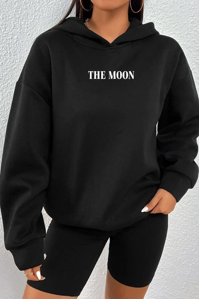 The Moon Baskılı Sweatshirt - Resim 4