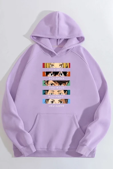 Cosplay Haikyuu Baskılı Sweatshirt