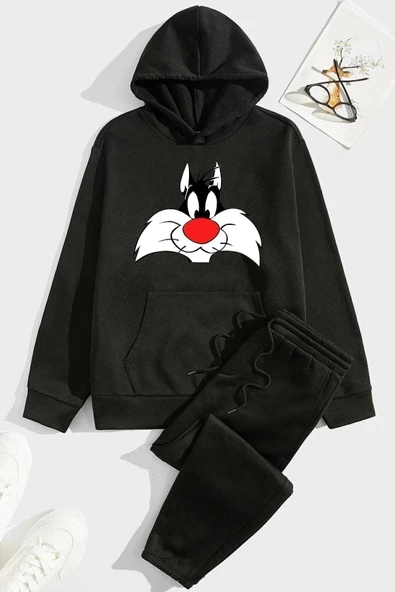 Beyaz Kapuşonlu Sylvester Eşofman Takımı - Resim 4