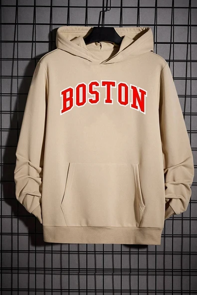 Boston Baskılı Sweatshirt
