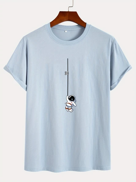 Unisex Mini Astranot Tasarım Basklı Tshirt