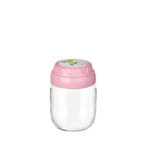 3lü Set Vintage Dekoratif Desenli Cam Kavanoz 425ml - 14,3 oz - 2