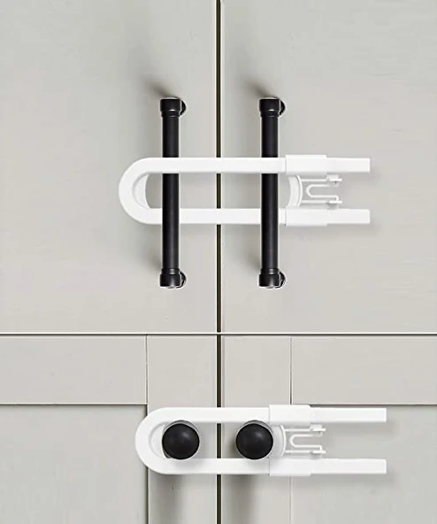 Bebek Çocuk Çekmece ve Dolap Koruma Raylı Güvenlik Sistemi Emniyet Kilidi - 2