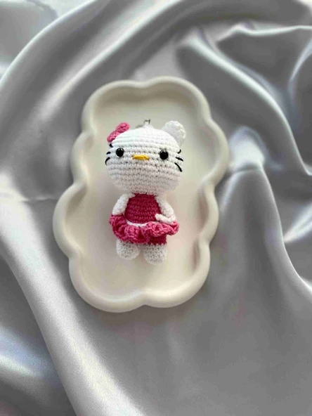 Amigurumi Anahtarlık  El Yapımı Kitty 13 cm