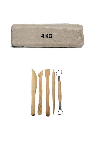 Beyaz Seramik Hamuru 4 kg Seramik Çamuru Ebeşuar Seti Seramik Kili Seramik Şekillendirme Seti