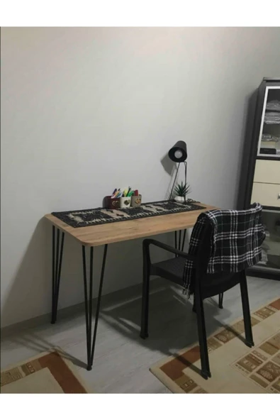 BAMBEDS MOBİLYA 60x120 Dekoratif Mutfak Masası, Yemek Masası, Çalışma Masası, Bilgisayar Masası Çam - 3
