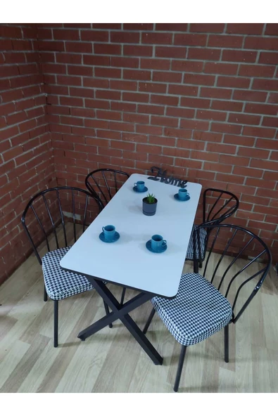 BAMBEDS MOBİLYA Masa Takımı, Yemek Masası, Mutfak Masası, Balkon Masası - 70x110