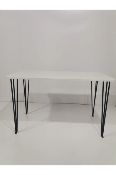 BAMBEDS MOBİLYA 60x120 Dekoratif Mutfak Masası, Yemek Masası, Çalışma Masası, Bilgisayar Masası Beyaz