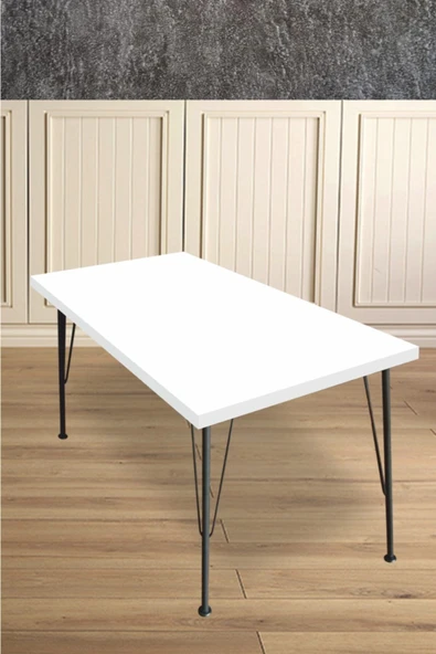 Modelvizyon Delta 60x120 Dekoratif Beyaz Mutfak Masası