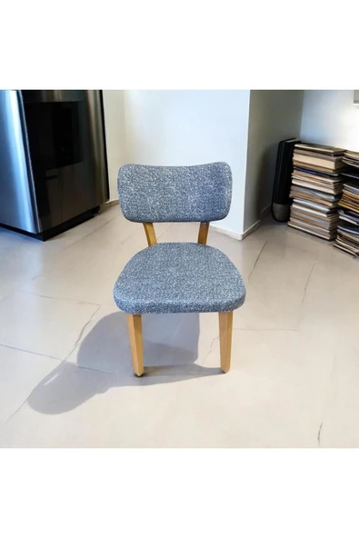 BAMBEDS MOBİLYA Bambeds Mobilya, Wood Bam İskandinav Ahşap Sandalye Gri Mutfak Salon Yemek Odası Sandalyesi - 3