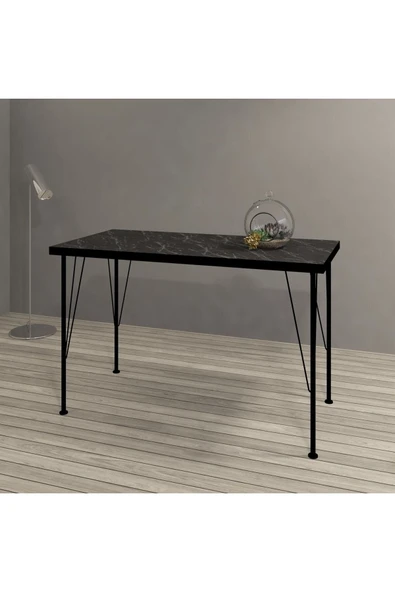 Modelvizyon Delta 60x120 Dekoratif Siyah Mermer Mutfak Masası - 4