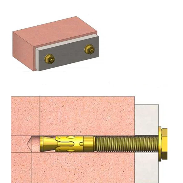 Klipsli Saplamalı Çelik Dübel M10x120 mm Raf Montaj Bağlantı Zemin Bağlantı Tavan Beton Asma Aparat - 5