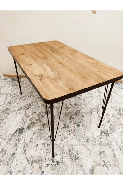 BAMBEDS MOBİLYA 60x120 Dekoratif Mutfak Masası, Yemek Masası, Çalışma Masası, Bilgisayar Masası Çam - 3