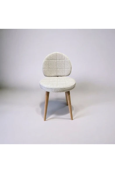 BAMBEDS MOBİLYA Poverty Wood Sandalye Krem Mutfak Salon Yemek Odası Sandalyesi Ahsap Ayak - 2