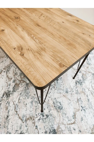 BAMBEDS MOBİLYA 60x120 Dekoratif Mutfak Masası, Yemek Masası, Çalışma Masası, Bilgisayar Masası Çam - 2