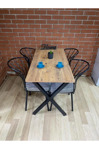 BAMBEDS MOBİLYA Masa Takımı, Yemek Masası, Mutfak Masası, Balkon Masası - 60x120