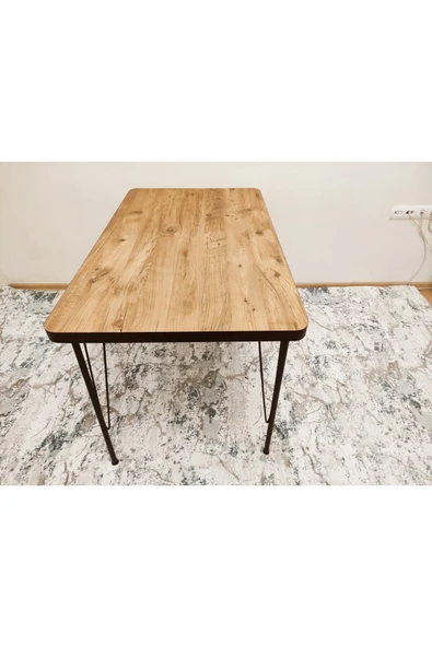 BAMBEDS MOBİLYA 60x120 Dekoratif Mutfak Masası, Yemek Masası, Çalışma Masası, Bilgisayar Masası Çam - 4