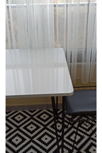 BAMBEDS MOBİLYA Bambeds 60x90 Beyaz Masa Balkon Masası Ders Calısma Masası - 3