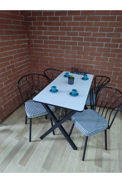 BAMBEDS MOBİLYA Masa Takımı, Yemek Masası, Mutfak Masası, Balkon Masası - 60x120 - 3