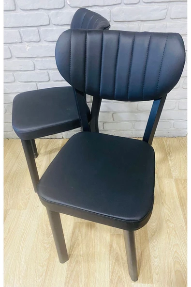 BAMBEDS MOBİLYA 2 Adet Elma Sandalye Deri Mutfak Salon Yemek Odası Sandalyesi Metal Ayak