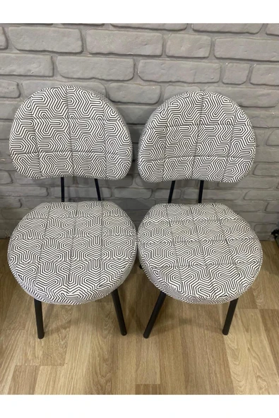 BAMBEDS MOBİLYA 2 Adet Poverty Sandalye Antrasit Gri Mutfak Salon Yemek Odası Sandalyesi Metal Ayak