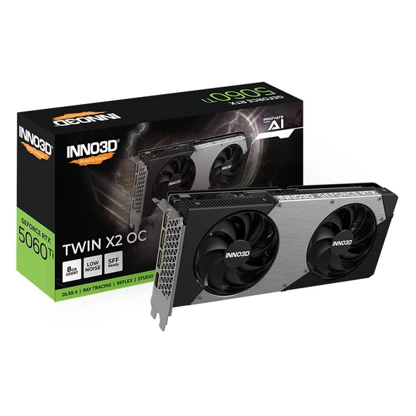 Inno3D GeForce RTX5060Ti 8GB Twin X2 OC 128Bit GDDR7 Ekran Kartı N506T2-08D7X-193075N