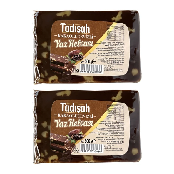 Abdurrahman Tatlıcı Tadışah Yaz Helvası Kak.Cevizli 500 gr 2 li