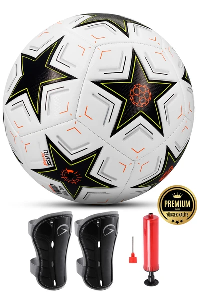 3lü Set Futbol Topu Tekmelik Şampiyonlar Ligi Pompalı Sert Zemin Halı Saha Futbol Topu No:5
