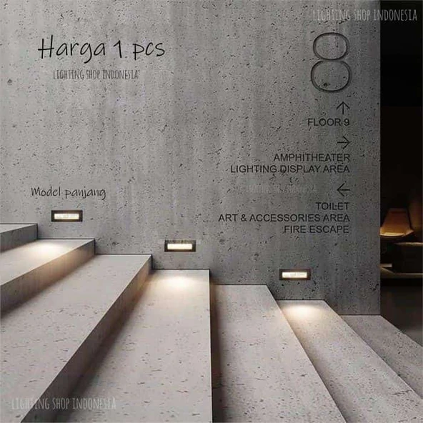 5 Watt, 3200 Kelvin, Sensörsüz Dış Mekan ve Nemli Alan Dikdörtgen Merdiven Led, IP65 Armatür 17x7 Cm - 2