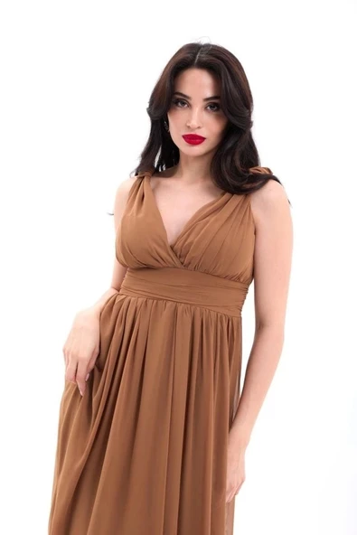 4662 ELBİSE-KAHVE - Resim 2