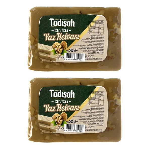 Abdurrahman Tatlıcı Tadışah Yaz Helvası Cevizli 500 gr 2 li