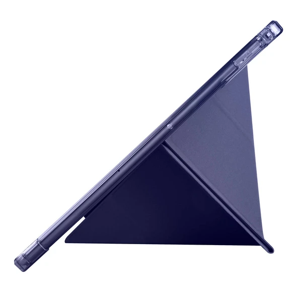 Xiaomi Pad 7 Pro / Pad 7 Kılıf Katlanır Kalem Bölmeli Silikon Standlı Uyku Modlu Akıllı Kapak  LACİVERT