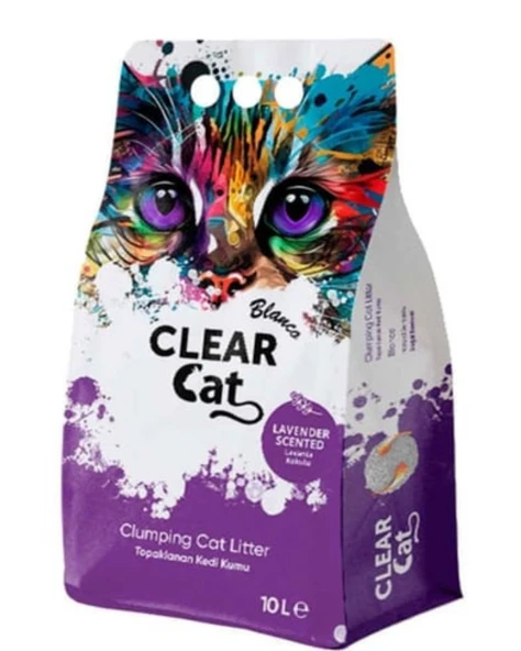 Clear Cat Topaklanan Kedi Kumu Lavanta 10 Lt