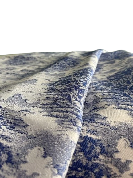 LOOM & LAUREL Jakarlı Dokuma Kumaş Masa Örtüsü Mavi Ağırlıklı - Resim 6