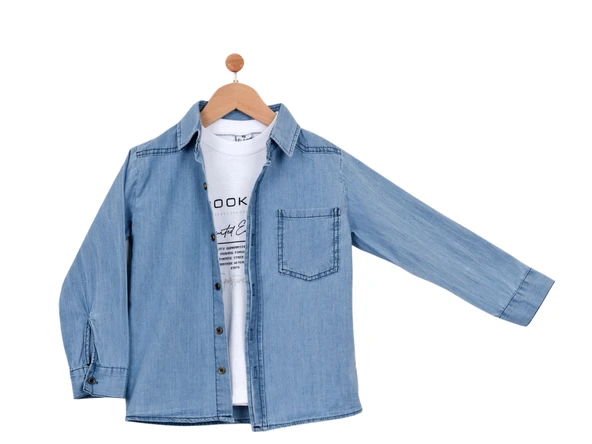 T-SHIRTLU JEANS ERKEK GÖMLEK