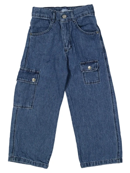 KARGO CEPLİ JEANS KIZ PANTOLON