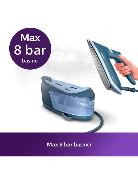 Philips 6000 Serisi Perfectcare Buhar Kazanlı Ütü, Güçlü Buhar, 1,8 L Çıkarılabilir Su Haznesi, Sıfır Yanık Riski, SteamGlide, PSG6042/20 - 2
