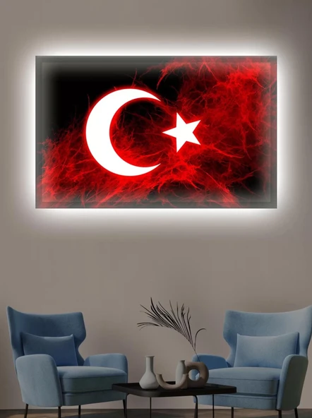 Led Işıklı Türk Bayrağı Tablo (şanlı Bayrağımız)