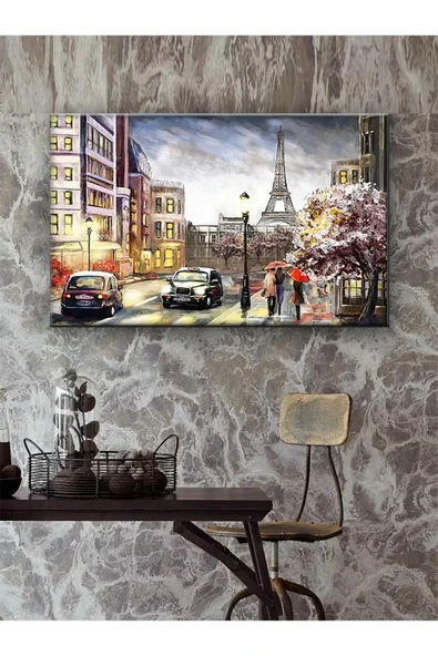 Led Işıklı Nostalji Paris Sokak Görünümü - 2