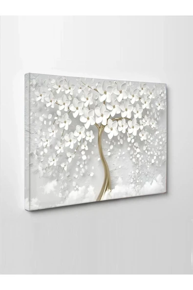 Led Işıklı 3d Dekoratif Gold Çiçek Tablo - 3