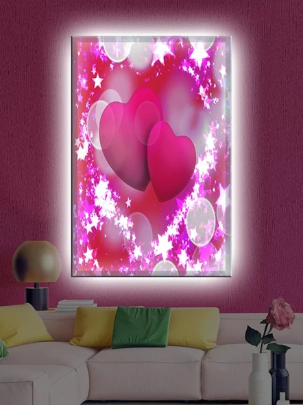Led Işıklı Kalpli Tablo (sevgili İçin)